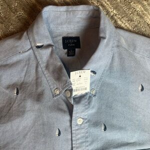 J. Crew Button Down Flex Sailboats Dress Shirt (Chambray)